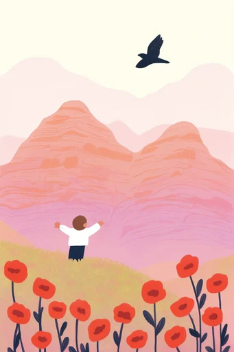 Artisanal Folk Whimsy style reference image — gouache illustration