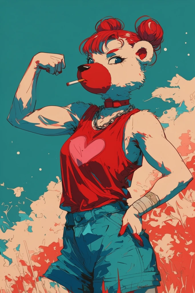 Retro Graphic Cel-Shaded style AI image example 3