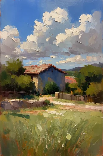 Textured Impasto Landscapes style AI image example 4