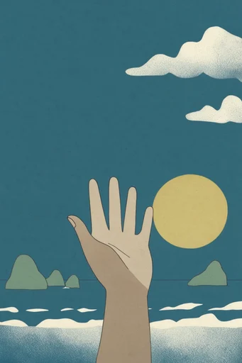 Textured Minimalist Narrative style reference image — bold graphic ink outlines