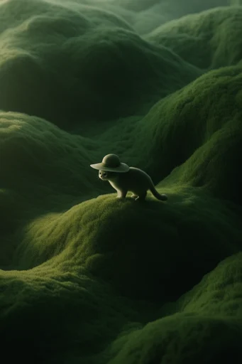 Surreal Velvet Verdancy style reference image — moody forest green palette