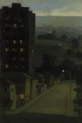 Moody Nocturnal Romanticism style reference image — nocturnal tonalist oil painting