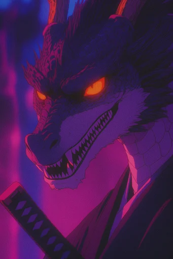 Neon Noir VHS style reference image — 90s retro anime style