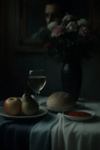 Cinematic Chiaroscuro Intimacy style reference image — low-key photography