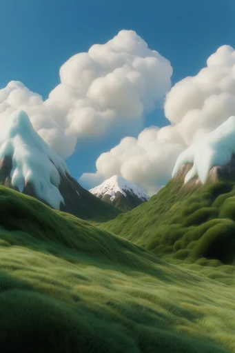 Plush Verdant Surrealism style reference image — plush velvet texture