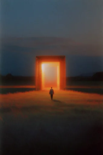 Nostalgic Liminal Twilight style AI image example 2