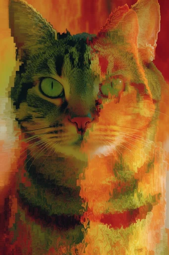 Erosive Digital Glitch style reference image — synthetic artifacts