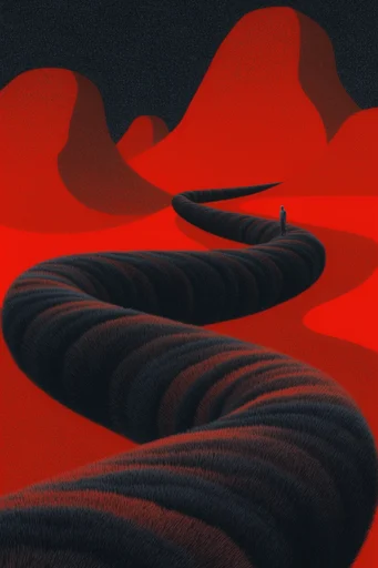 Crimson Velvet Surrealism style reference image — velvety organic textures