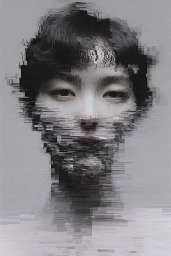 Fragmented Digital Elegance style reference image — monochromatic