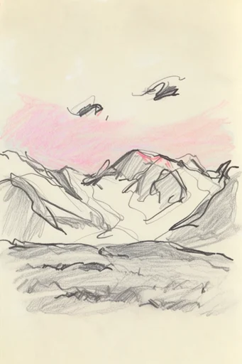 Raw Expressive Sketchbook style reference image — minimalist gesture drawing