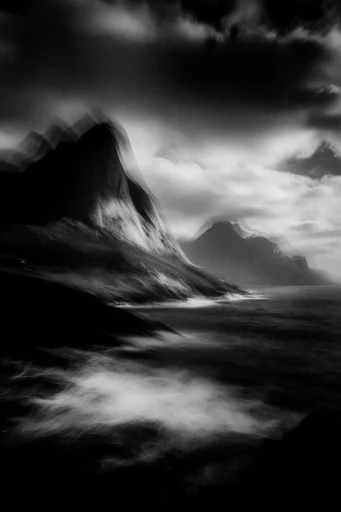 Monochrome Ethereal Tempest style reference image — high-contrast monochrome