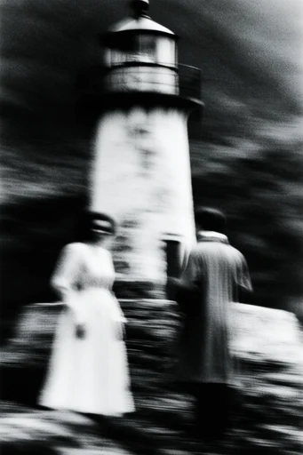 Kinetic Monochrome Noir style reference image — lo-fi analog texture