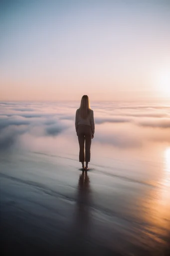 Ethereal Mirror Surrealism style reference image — symmetrical composition