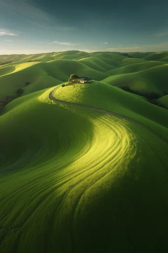 Sculptural Verdant Landscapes style AI image example 4
