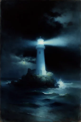 Nocturnal Bioluminescent Tonalism style reference image — nocturnal atmosphere