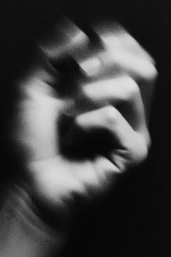 Kinetic Noir Spectralism style reference image — heavy film grain