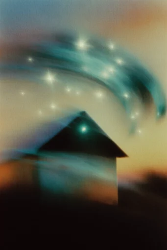 Ethereal Kinetic Nostalgia style reference image — film grain