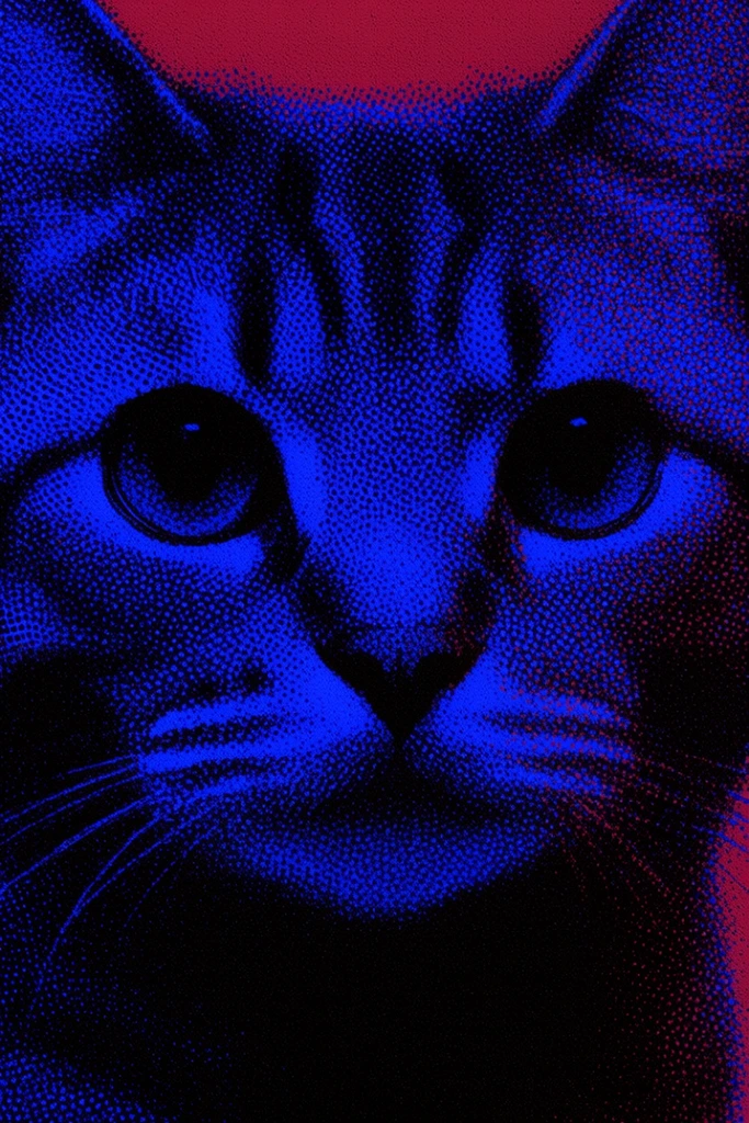 Graphic Duotone Halftone style AI image example 3