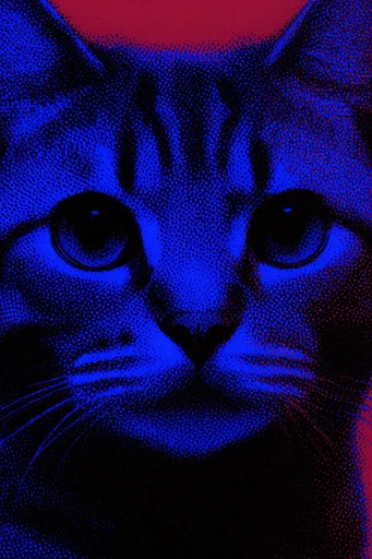 Graphic Duotone Halftone style AI image example 3