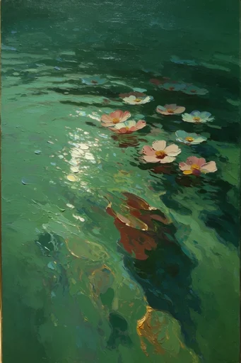 Luminous Impasto Waters style reference image — high-contrast lighting