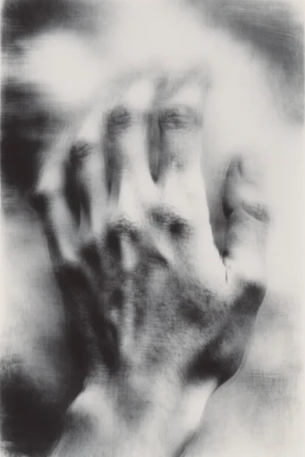 Ethereal Monochrome Noir style reference image — soft-focus silhouettes