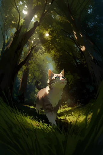 Luminous Emerald Chiaroscuro style reference image — ethereal light shafts