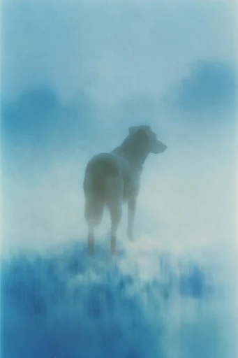 Ethereal Indigo Minimalism style reference image — diffused silhouette