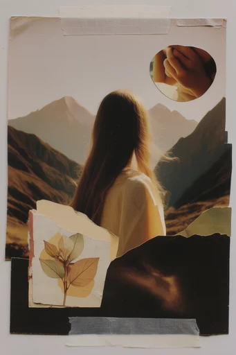 Tactile Surrealist Collage style reference image — mixed media art