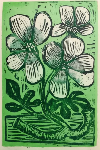 Acid Relief Printmaking style reference image — relief printmaking