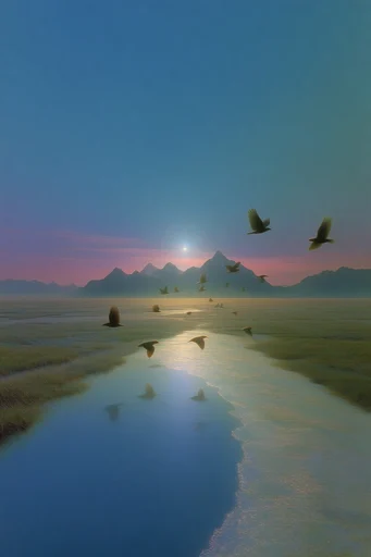 Surreal Liminal Minimalism style reference image — stark lighting