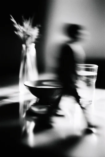 Kinetic Noir Realism style reference image — heavy film grain
