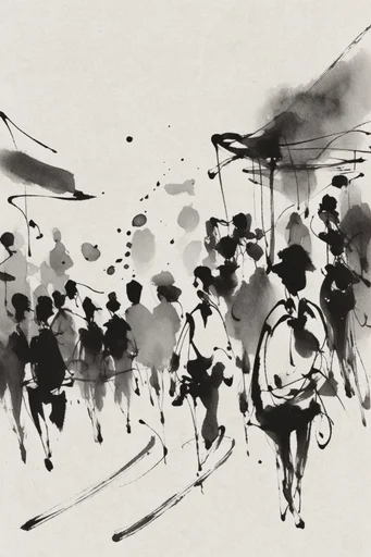 Minimalist Sumi-e Essence style reference image — sumi-e ink wash