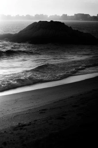 Monochromatic Noir Architecture style AI image example 2