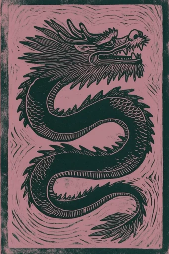 Hypnotic Linocut Nocturne style reference image — minimalist graphic illustration
