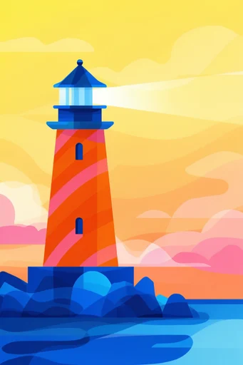 Vibrant Geometric Vectorism style reference image — bold color blocking