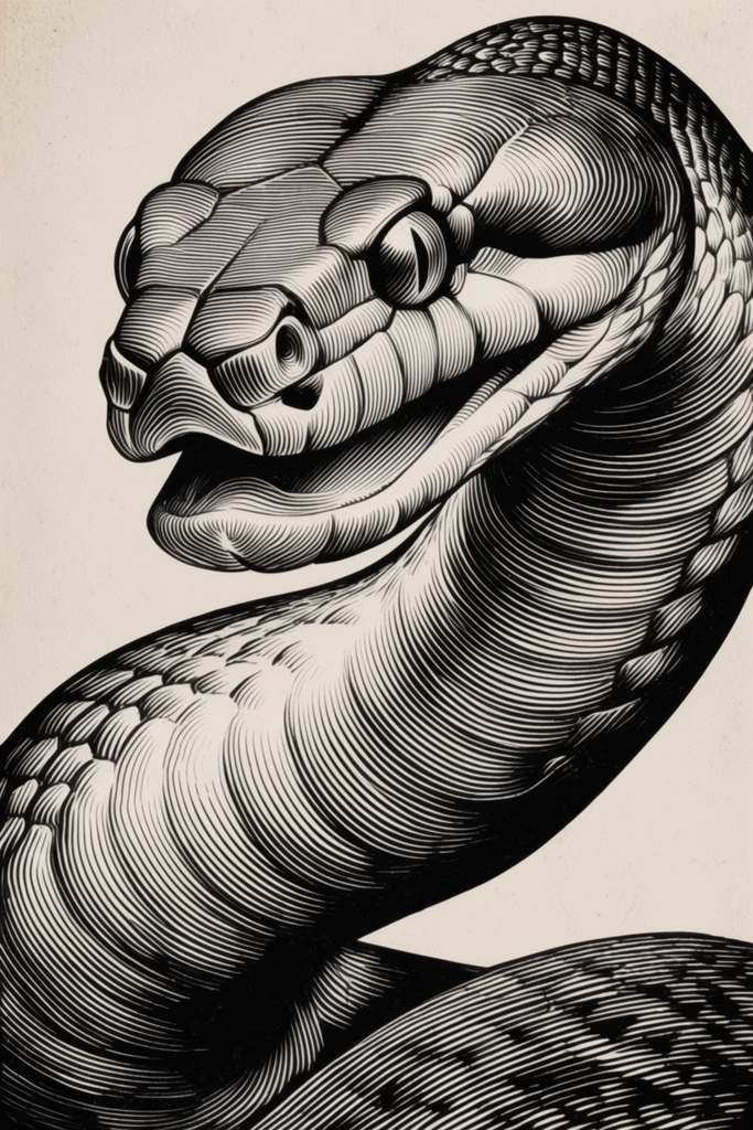 Topographic Engraving Portraiture style AI image example 3