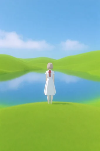 Surreal Liminal Pastoral style reference image — nostalgic CGI aesthetic