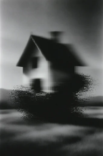 Monochrome Analog Decay style reference image — VHS tracking distortion