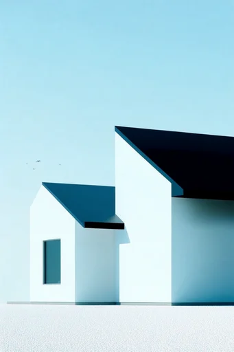 Minimalist Surrealist Geometry style AI image example 4