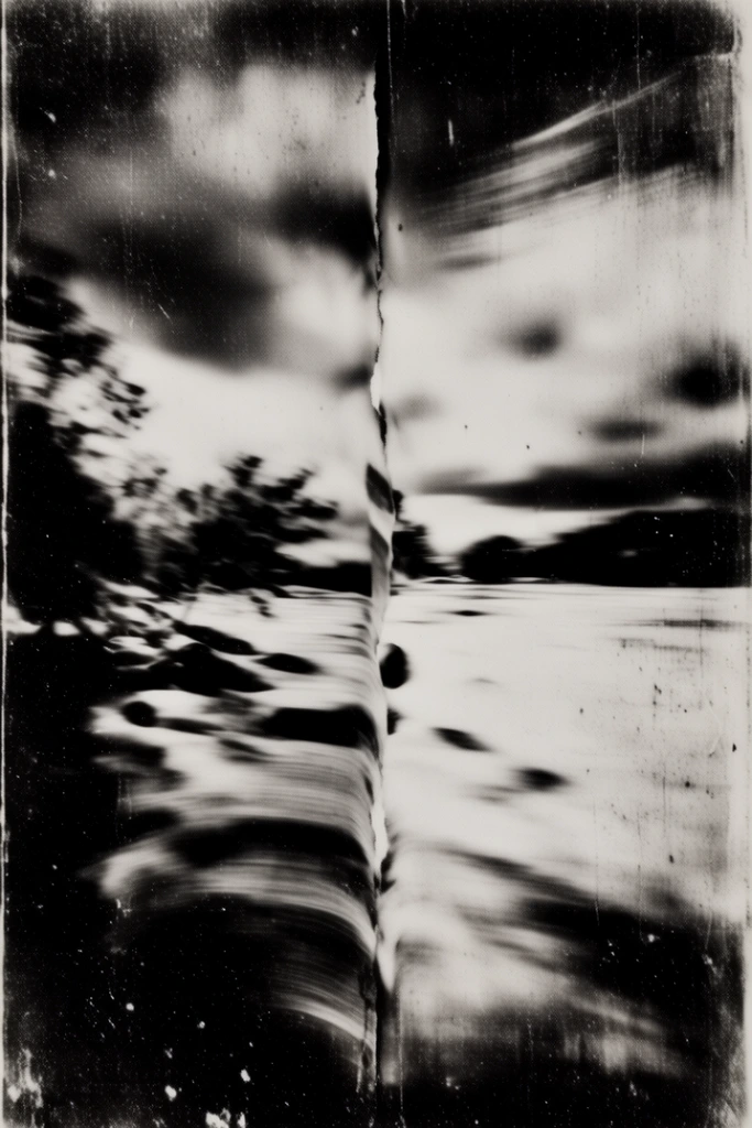 Distressed Monochromatic Noir style AI image example 2