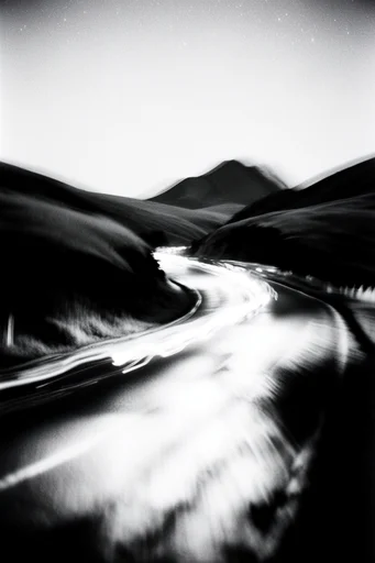 Spectral Analog Noir style reference image — high-contrast black and white