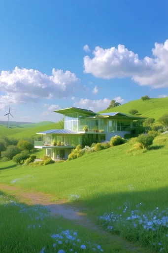 Ethereal Eco-Nostalgia style reference image — fluffy cumulus clouds