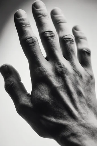 Visceral Monochrome Texture style reference image — stark studio lighting