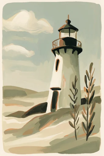 Earthy Gouache Serenity style reference image — visible dry brushstrokes