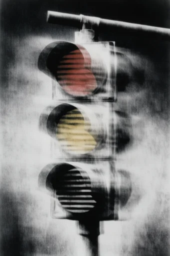 Gritty Monochromatic Surrealism style reference image — heavy film grain