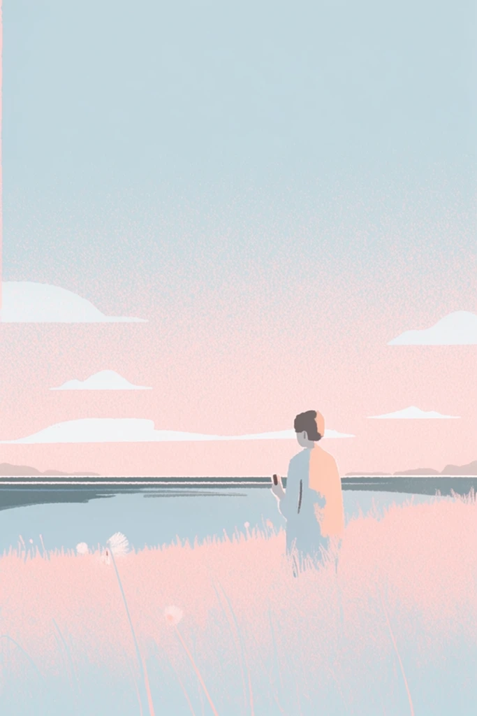 Serene Pastel Minimalism style AI image example 3