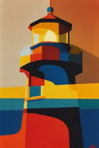 Mid-Century Graphic Minimalism style reference image — bold color blocking