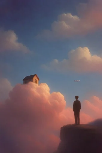 Ethereal Surrealist Landscapes style reference image — lush nature integration