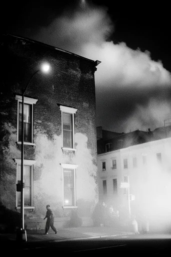 Atmospheric Monochromatic Noir style reference image — high-contrast monochrome