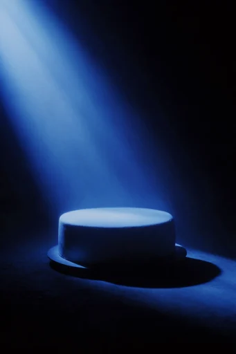 Cinematic Cobalt Chiaroscuro style reference image — dramatic spotlight